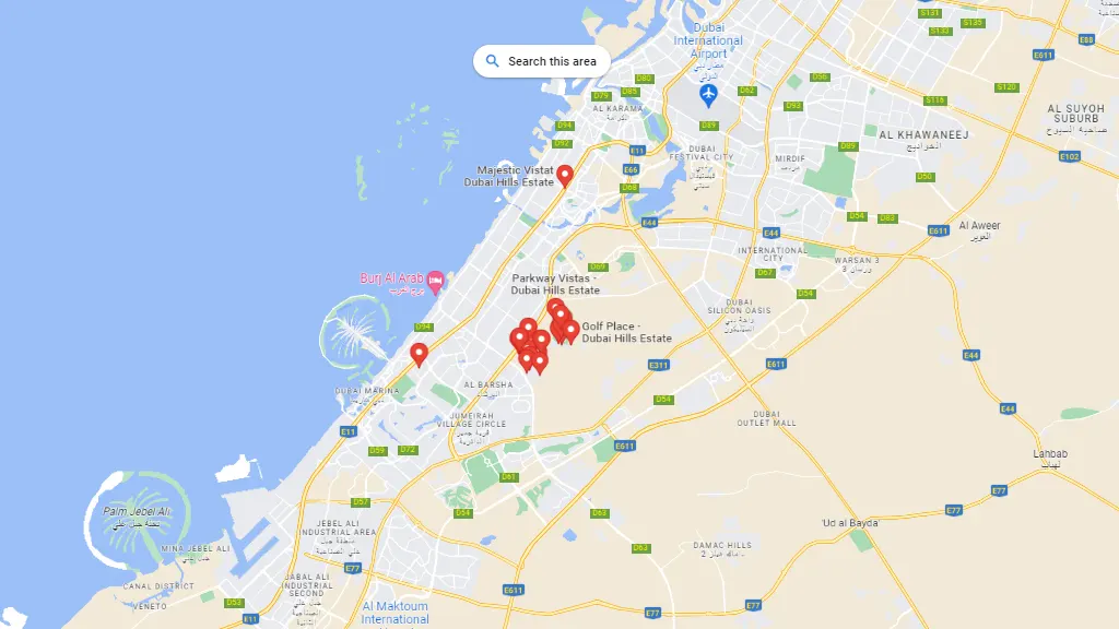 Dubai Hills Estate Location